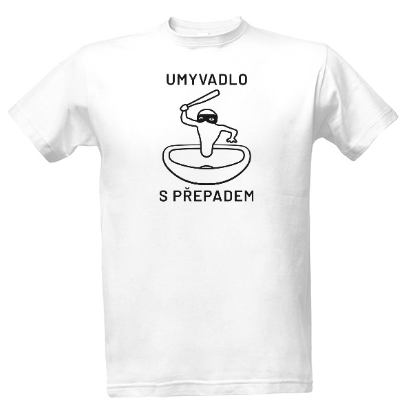 Tričko s potiskem UMYVADLO S PŘEPADEM pozitiv